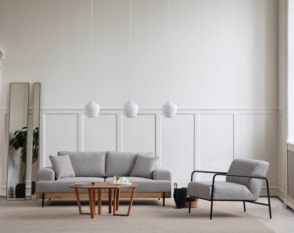 Hanah Home Trojmiestna pohovka Eti 220 cm sivá/dub prírodný