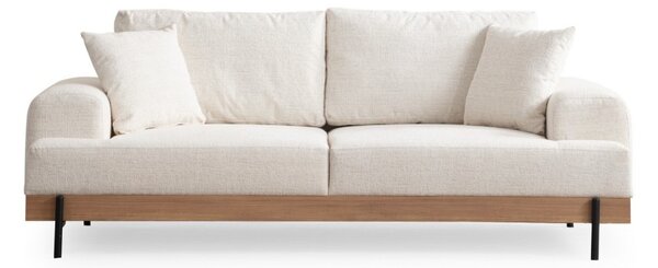 Hanah Home Trojmiestna pohovka Eti 220 cm biela/dub prírodný