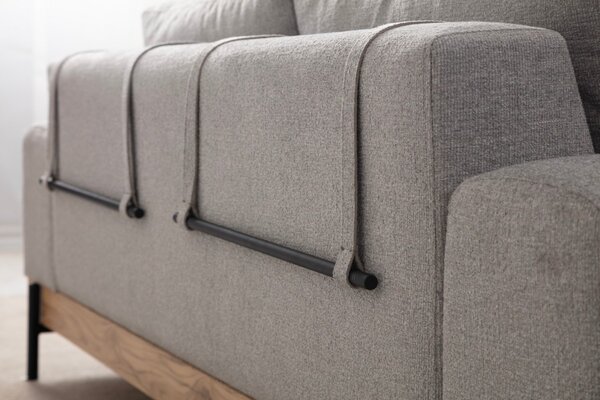 Hanah Home Trojmiestna pohovka Eti 220 cm sivá/dub prírodný