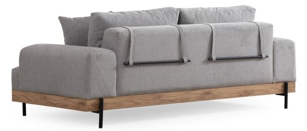 Hanah Home Trojmiestna pohovka Eti 220 cm sivá/dub prírodný