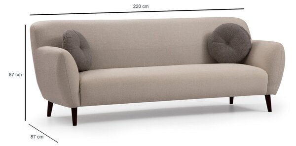 Hanah Home Trojmiestna pohovka Enna 220 cm béžová