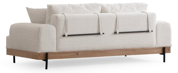 Hanah Home Trojmiestna pohovka Eti 220 cm biela/dub prírodný