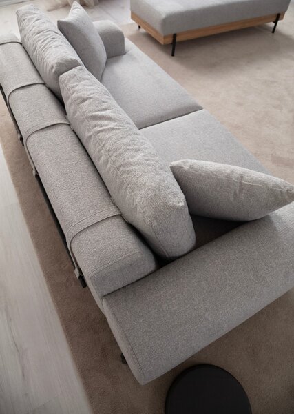 Hanah Home Trojmiestna pohovka Eti 220 cm sivá/dub prírodný