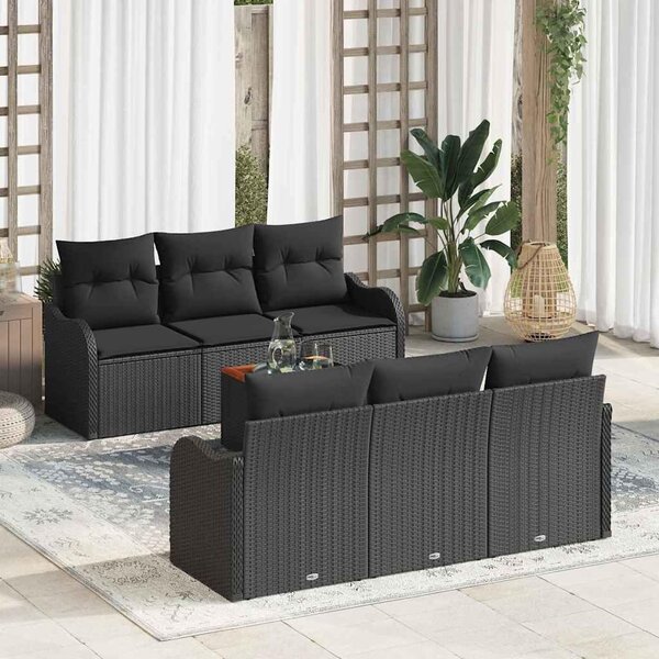 Maison Exclusive - Záhradný nábytok s úloným priestorom 7 ks ierny Poly-rattan