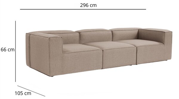 Hanah Home Trojmiestna pohovka Fora 296 cm hnedá