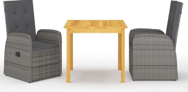 Maison Exclusive – 3-dielna záhradná jedálenská súprava, sivá