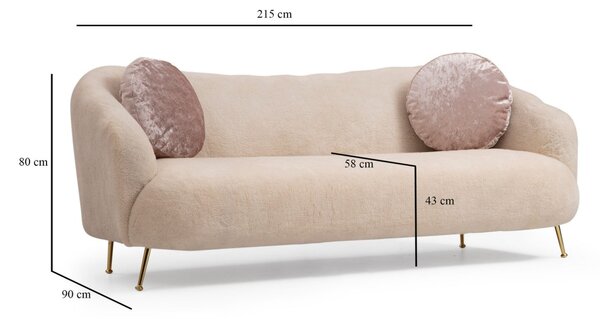 Hanah Home Trojmiestna pohovka Istiridye I 215 cm béžová