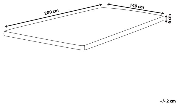 Vrchný matrac biela gélová pena polyesterový poťah 140 x 200 cm topper podložka na posteľ spálňa
