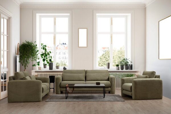 Hanah Home Trojmiestna pohovka Lily 215 cm zelená