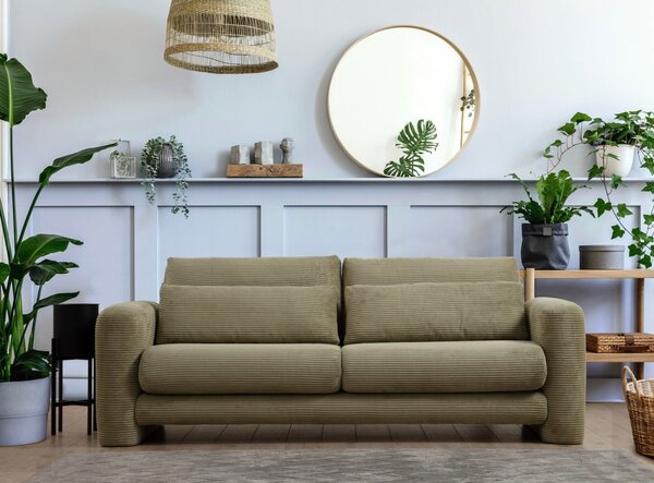Hanah Home Trojmiestna pohovka Lily 215 cm zelená