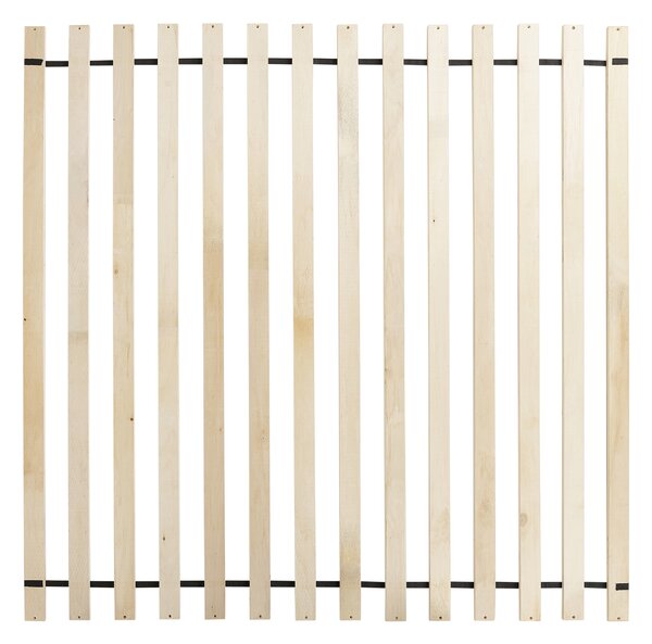 Posteľ prírodná akácia 160 x 200 cm rám postele s čelom lamelový rošt čierne kovové nohy