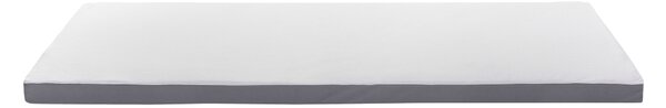 Vrchný matrac z pamäťovej peny 140 x 200 cm topper výška 6 cm biely snímateľný poťah