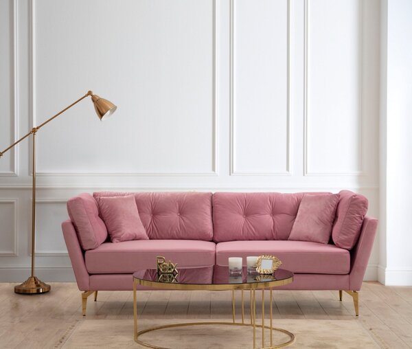 Hanah Home Trojmiestna pohovka Mapa 214 cm ružová