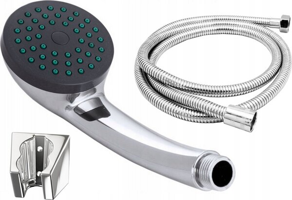 Granitan | Sprchový set - runá sprcha chróm - 150 cm hadica - Anticalc trysky - univerzálny driak