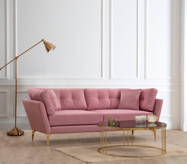 Hanah Home Trojmiestna pohovka Mapa 214 cm ružová