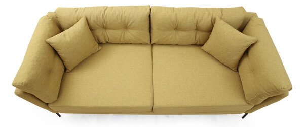 Hanah Home Trojmiestna pohovka Mapa 214 cm žlto-zelená