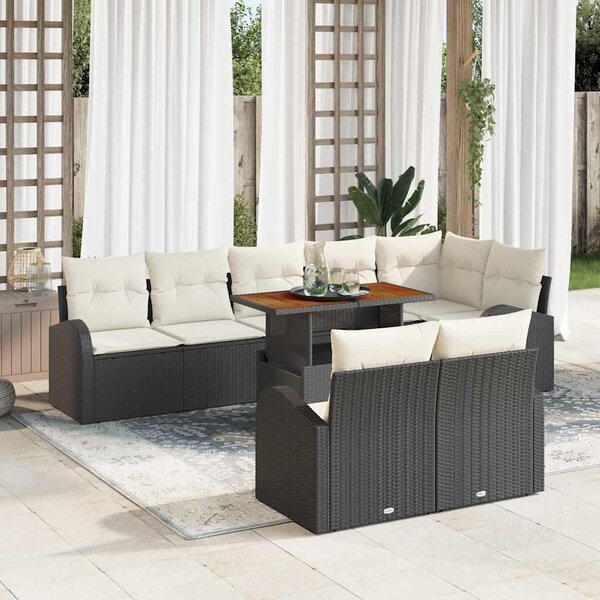 Maison Exclusive - Záhradný nábytok s úloným priestorom 9 ks ierny Poly Rattan