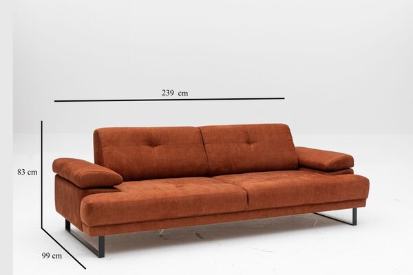Hanah Home Trojmiestna pohovka Mustang 239 cm oranžová