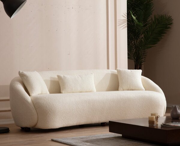 Hanah Home Trojmiestna pohovka Napoli 230 cm boucle krémová
