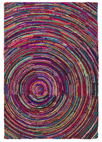 Koberec viacfarebný s bavlnou 160 x 230 cm obdĺžnikový abstraktný vzor ručne tkaný boho štýl