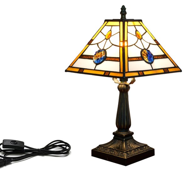 Square stolná lampa tiffany 111