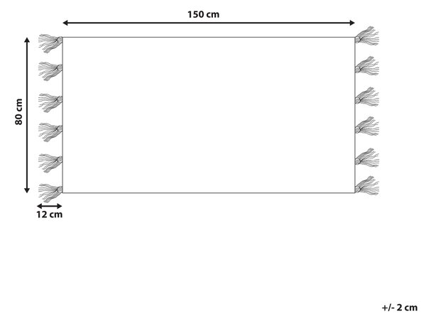 Koberec červená biela bavlna 80 x 150 cm geometrický vzor obdĺžnikový tvar ručne všívaný so strapcami obývačka spálňa