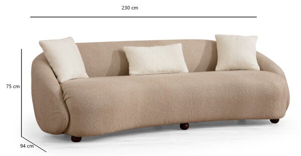 Hanah Home Trojmiestna pohovka Napoli 230 cm cappuccino