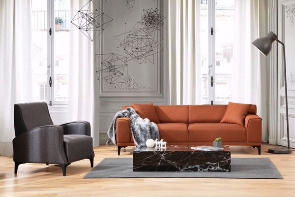 Hanah Home Trojmiestna pohovka Petra 212 cm oranžová