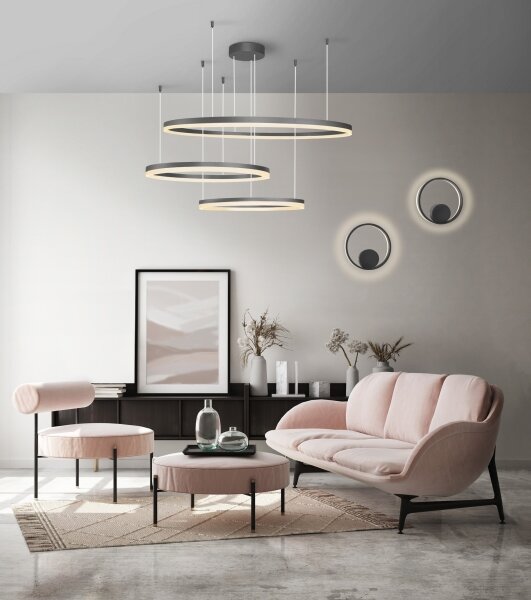 Azzardo AZ4707 - LED Luster na lanku HALO LED/130W/230V čierna