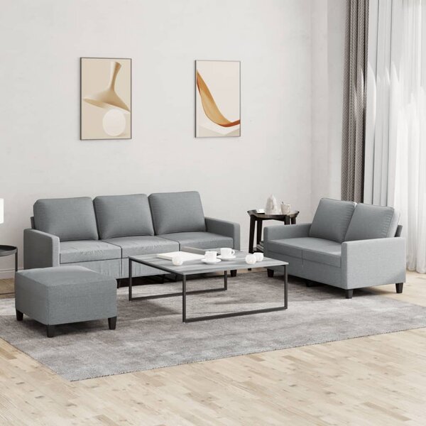 Maison Exclusive – 3-dielna sedacia súprava s vankúmi, svetlosivá látka