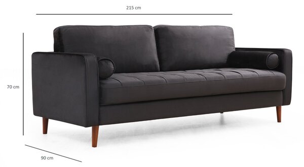 Hanah Home Trojmiestna pohovka Rome 215 cm čierna