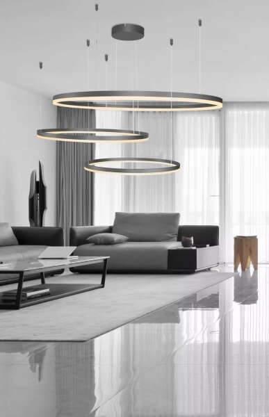 Azzardo AZ4707 - LED Luster na lanku HALO LED/130W/230V čierna