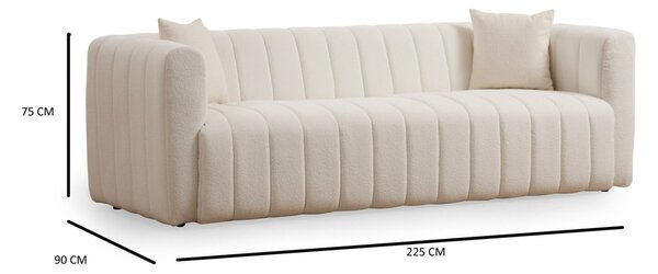 Hanah Home Trojmiestna pohovka Royal 225 cm boucle krémová