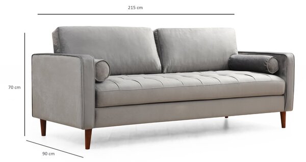 Hanah Home Trojmiestna pohovka Rome 215 cm svetlosivá