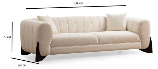 Hanah Home Trojmiestna pohovka Sandreo 248 cm biela