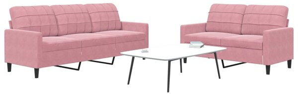 Maison Exclusive – 2-dielna sedacia súprava s vankúšmi z ružového zamatu