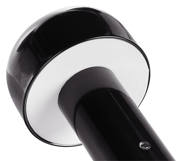 Stolná lampa čierna železo s dotykovým vypínačom nabíjanie cez USB kábel bezdrôtová moderný štýl interiér exteriér