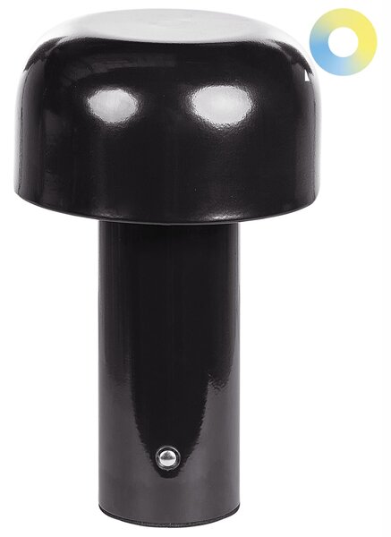 Stolná lampa čierna železo s dotykovým vypínačom nabíjanie cez USB kábel bezdrôtová moderný štýl interiér exteriér