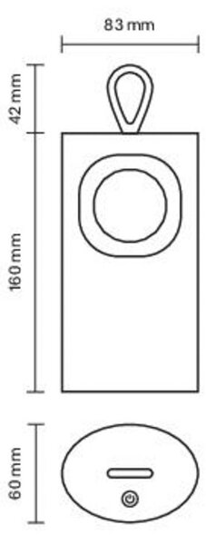 LED stolová lampa Lunari, čierna, 16 cm, kov, IP44, Čierna, Obývacia izba / jedáleň, Hliník, Moderný