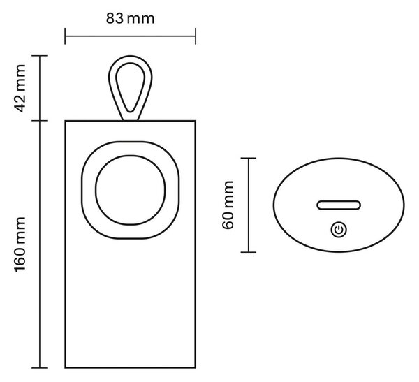 LED stolová lampa Lunari, béžová, 16 cm, kov, IP44, Krémová / jantárovo žltá, Obývacia izba / jedáleň, Hliník, Moderný