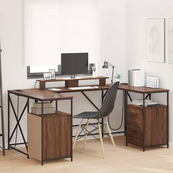 Maison Exclusive – písací stôl, hnedá farba, vzhľad dreva, materiál: drevotrieska