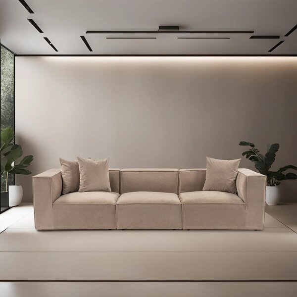 Hanah Home Trojmiestna pohovka Sora 325 cm cappucino