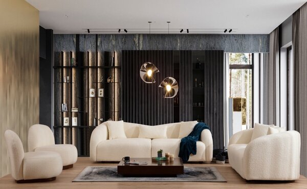Hanah Home Trojmiestna pohovka Venedik 236 cm krémová