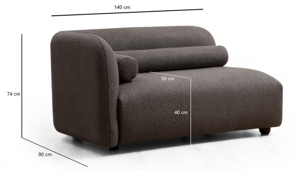 Hanah Home Trojmiestna pohovka Victoria 228 cm boucle sivá