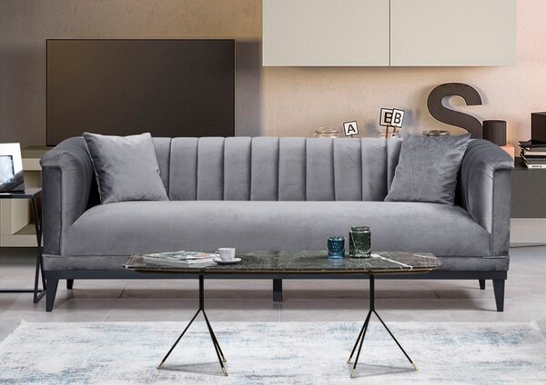 Hanah Home Trojmiestna pohovka Trendy 225 cm tmavosivá