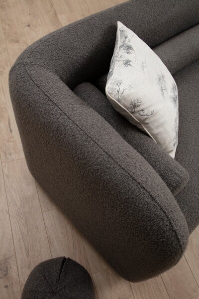 Hanah Home Trojmiestna pohovka Victoria 228 cm boucle sivá