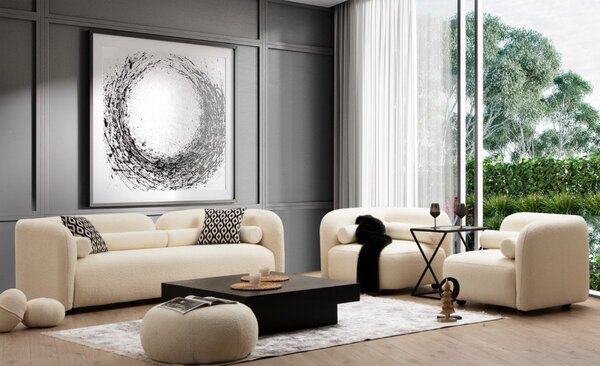 Hanah Home Trojmiestna pohovka Victoria 228 cm boucle krémová