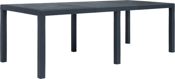 Maison Exclusive - Záhradný stôl antracit 220x90x72 cm plastový ratanový vzhľad