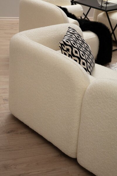 Hanah Home Trojmiestna pohovka Victoria 228 cm boucle krémová