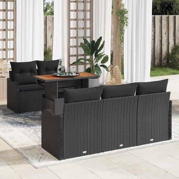 Maison Exclusive - Záhradný nábytok s úloným priestorom 6 ks ierny Poly Rattan
